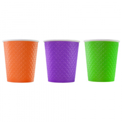 EM80-280-0479 Disposable embossed double wall paper cup "Waffle Color" 8 oz (250 ml)